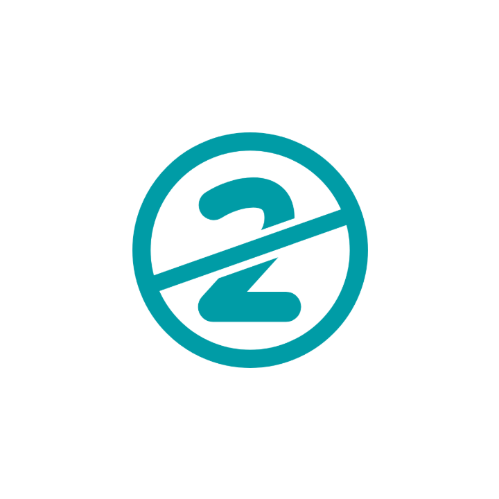 Single-use symbol showing the number 2 crossed out, meaning do not reuse